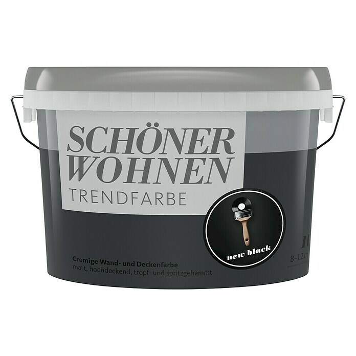 SCHÖNER WOHNEN-Farbe Wandfarbe Trendfarbe (New Black, Matt, 1 l, Konservierungsmittelfrei) | BAUHAUS
