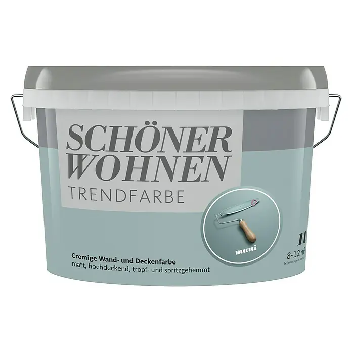 SCHÖNER WOHNEN-Farbe Wandfarbe Trendfarbe - Maui, Matt, 1 l, Konservierungsmittelfrei - Farbeimer „Schöner Wohnen Trendfarbe“ für Wände und Decken. Matt, gut deckend, tropf- und spritzgehemmt, ideal für die Gestaltung von Innenräumen.