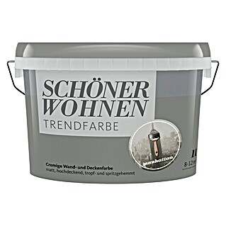 SCHÖNER WOHNEN-Farbe Wandfarbe Trendfarbe (Manhattan, Matt, 1 l, Konservierungsmittelfrei)