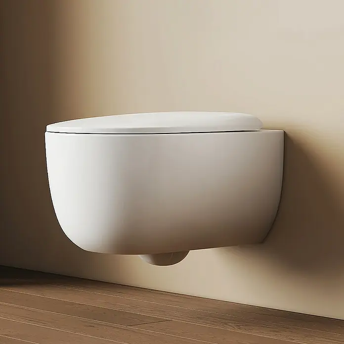 Emke Wand-WC Nero - Spülrandlos, Mit schmutzabweisender Glasur, Weiß