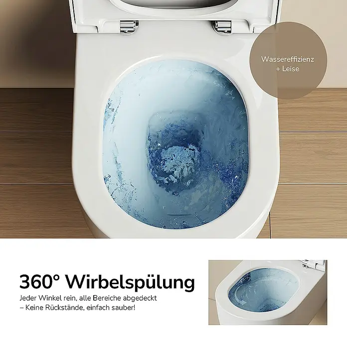 Emke Wand-WC Nero - Spülrandlos, Mit schmutzabweisender Glasur, Weiß