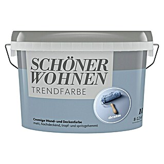 SCHÖNER WOHNEN-Farbe Wandfarbe Trendfarbe (Denim, Matt, 1 l, Konservierungsmittelfrei)