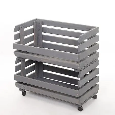 Proregal  Holzregal Gemüseregal VeggieRoll mit Rollen