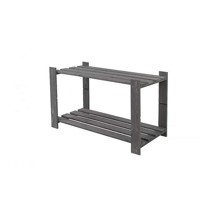Proregal Holzregal PINEPEAK - H x B x T: 50 x 80 x 38 cm, Anzahl Böden: 2 Stk., Schrauben, Grau