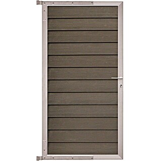 GartenLand Zauntor WPC Zaun Tor Schwedenprofil (90 x 175 cm, Braun, Verbundwerkstoff)