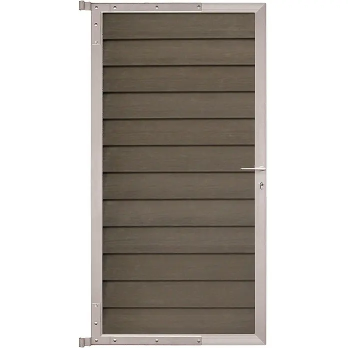 GartenLand Zauntor WPC Zaun Tor Schwedenprofil - 90 x 175 cm, Braun, Verbundwerkstoff
