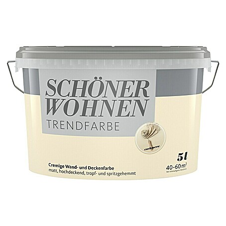 SCHÖNER WOHNEN-Farbe Wandfarbe Trendfarbe (Cashmere, Matt, 5 l, Konservierungsmittelfrei)