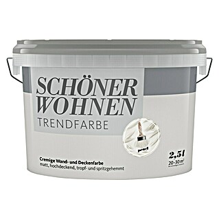 SCHÖNER WOHNEN-Farbe Wandfarbe Trendfarbe (Pearl, Matt, 2,5 l, Konservierungsmittelfrei)