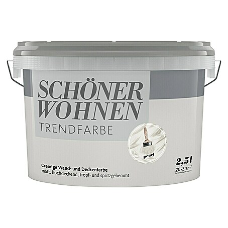 SCHÖNER WOHNEN-Farbe Wandfarbe Trendfarbe (Pearl, Matt, 2,5 l, Konservierungsmittelfrei)