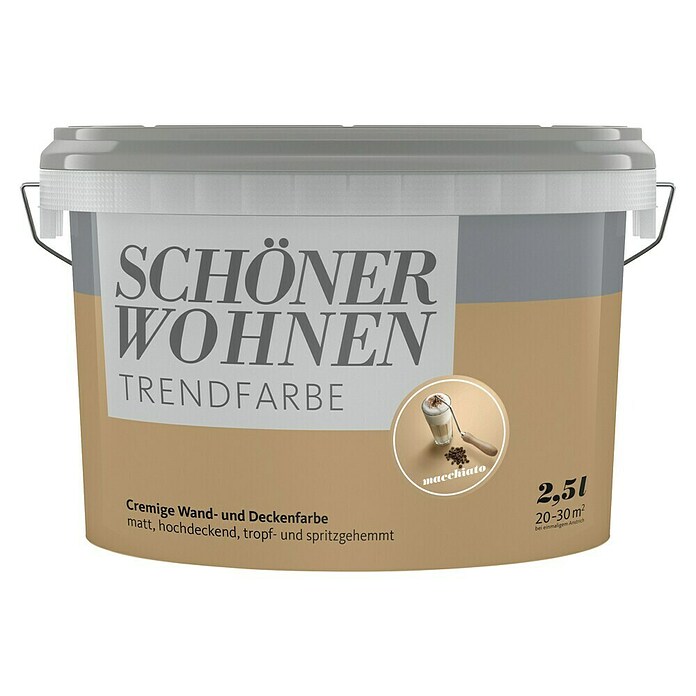 Schöner Wohnen Wandfarbe Trendfarbe (Macchiato, 2,5 l, Matt)