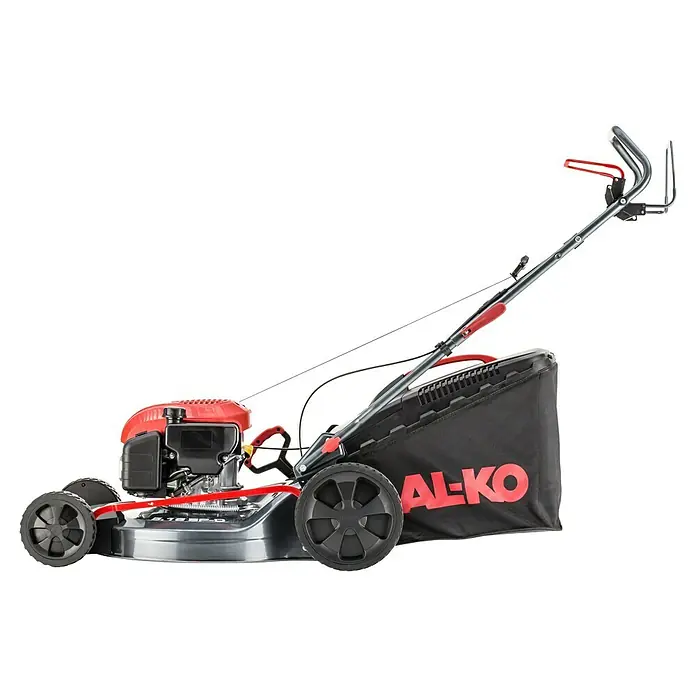 AL-KO Benzin-Rasenmäher Easy 5.16 SP-D - 2,6 kW, 171 cm³, Schnittbreite: 51 cm - Abbildung eines AL-KO Benzin-Rasenmähers mit Fangkorb. Perfekt für mittelgroße bis große Rasenflächen.