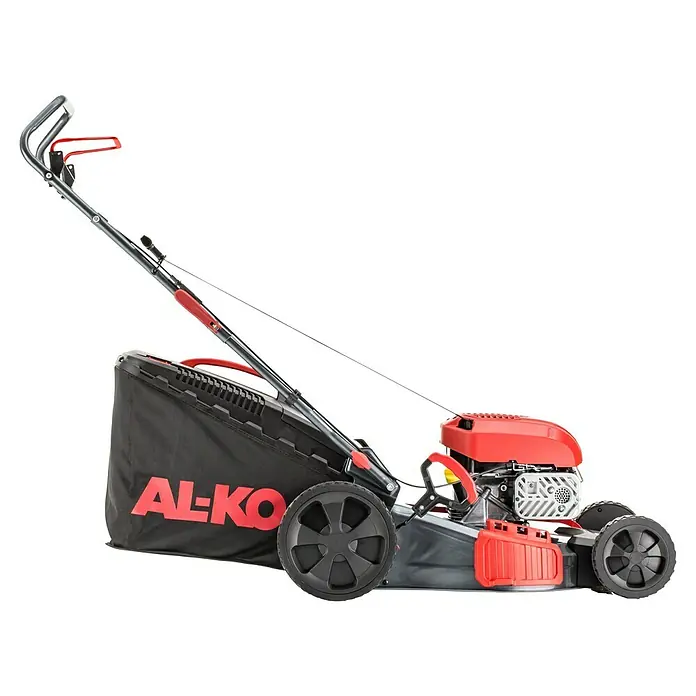 AL-KO Benzin-Rasenmäher Easy 4.66 P-D - 1,9 kW, 131 cm³, Schnittbreite: 46 cm - Rasenmäher von AL-KO in Rot und Grau. Perfekt für jeden Garten, mit einem grossen Fangkorb für effizientes Mähen.