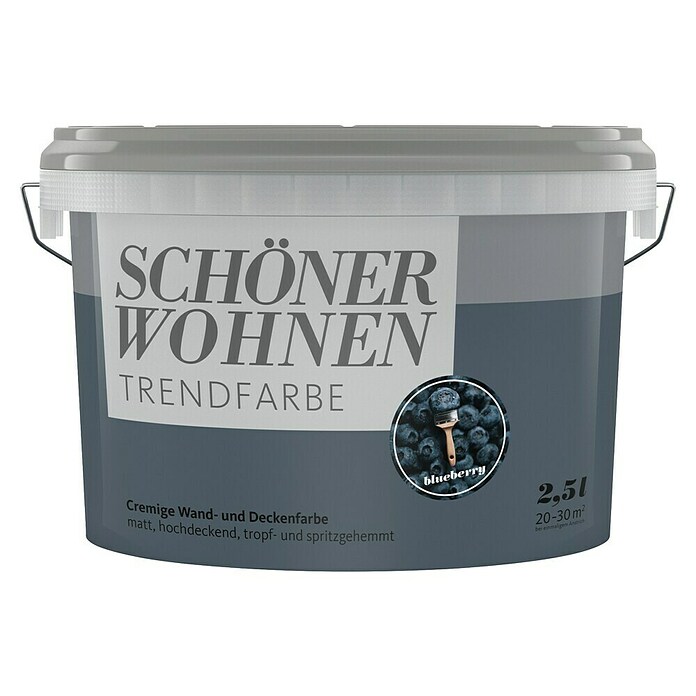 Schöner Wohnen Wandfarbe Trendfarbe (Blueberry, 2,5 l, Matt)