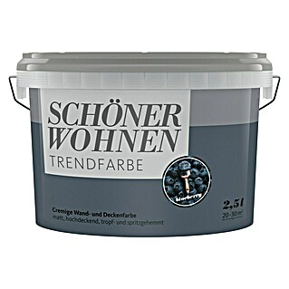 SCHÖNER WOHNEN-Farbe Wandfarbe Trendfarbe (Blueberry, Matt, 2,5 l, Konservierungsmittelfrei)
