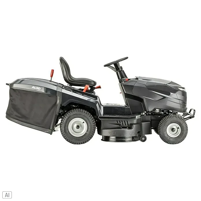 AL-KO Comfort Rasentraktor 14-86.6 HD-A - 8,8 kW, Schnittbreite: 86 cm, Schnitthöhe: 30 mm - 90 mm, Kraftstoffart: Benzin - Abbildung eines AL-KO Aufsitzmähers mit Grasfangkorb. Der Rasentraktor ist ideal für mittelgroße bis große Rasenflächen.