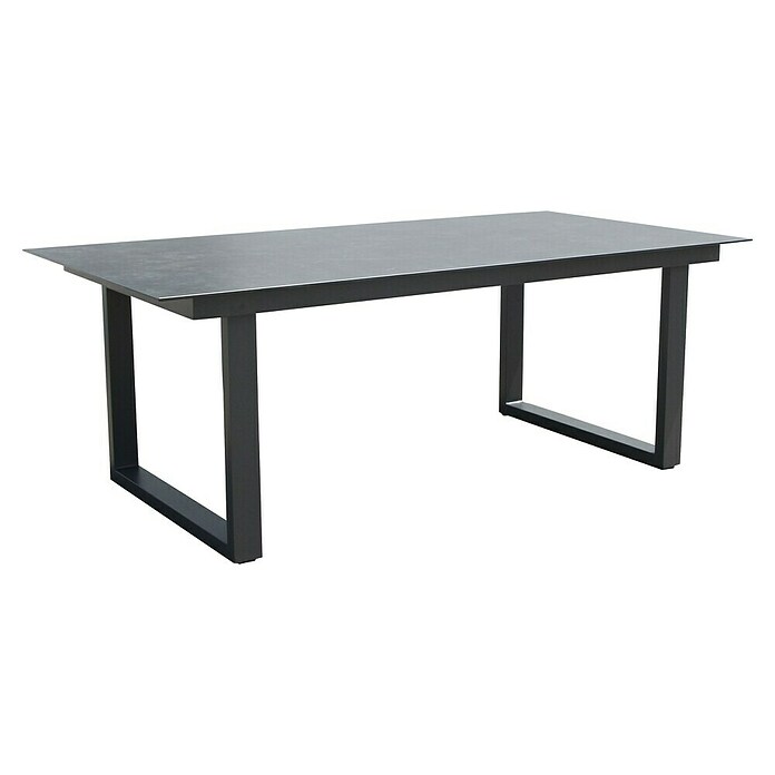 Acamp Gartenmöbel-Set Hollywood/Woody (7 -tlg., Aluminium, Sicherheitsglas, Schwarz/Anthrazit) | BAUHAUS