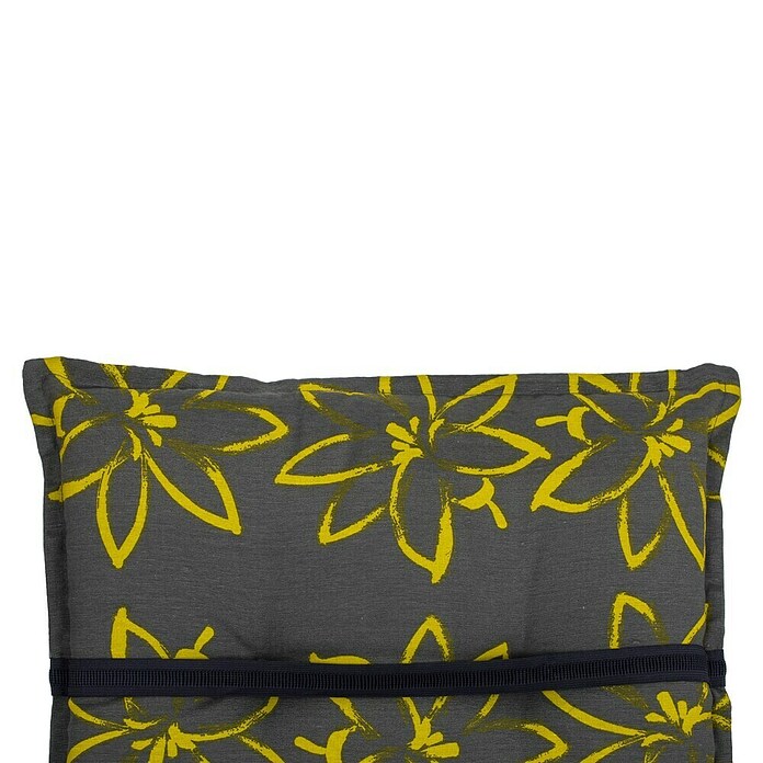 beo Gartenmöbel-Auflage Bonn (Hochlehner, 4 Stk., L x B x H: 118 x 50 x 6 cm, 50% Baumwolle/50% Polyester, Grau/Gelb) | BAUHAUS
