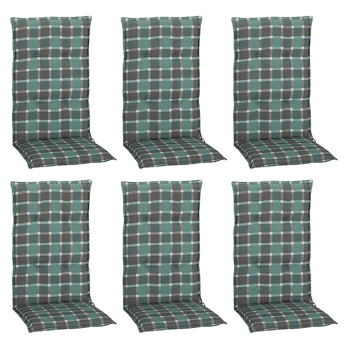 beo Gartenmöbel-Auflage Büsum (Hochlehner, 6 Stk., L x B x H: 118 x 50 x 6 cm, 50% Baumwolle/50% Polyester, Grün/Grau) | BAUHAUS