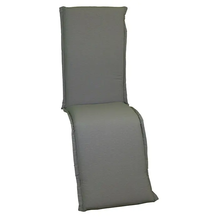 beo Gartenmöbel-Auflage Atlanta - Relaxsesselauflage, 1 Stk., L x B x H: 170 x 52 x 8 cm, Baumwolle, Polyester, Grau - Ein graues Stuhlkissen mit hoher Rückenlehne für bequemes Sitzen im Esszimmer oder Garten. Ideal für lange Abende mit Freunden.
