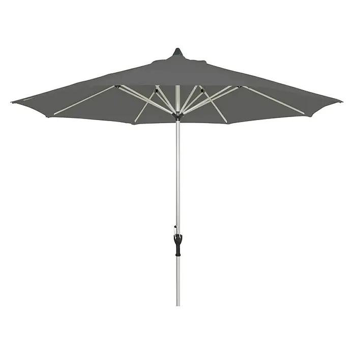 Acamp Marktschirm Acapole - Grau, Polyester, Durchmesser Bespannung: 2,7 m, Rund - Grauer Sonnenschirm mit stabilem, silberfarbenem Ständer. Ideal für Garten, Terrasse oder Balkon, spendet angenehmen Schatten.
