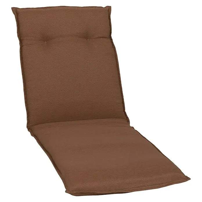 beo Gartenmöbel-Auflage Tolonaro - Liegenauflage, L x B x H: 118 x 46 x 8 cm, Baumwolle, Polyester, Braun - Braune, weiche Stuhlauflage mit Knopfdetails für bequemes Sitzen.