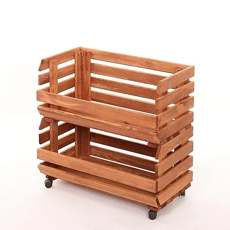 Proregal  Holzregal Gemüseregal VeggieRoll mit Rollen