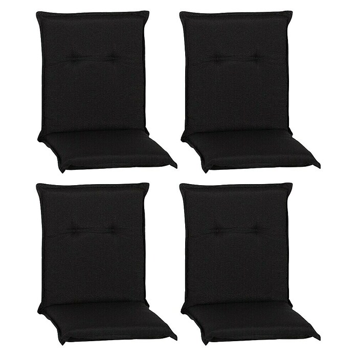 beo Gartenmöbel-Auflage Trabzon (Niederlehner, 4 Stk., L x B x H: 98 x 46 x 8 cm, 60% Baumwolle, 40% Polyester, Schwarz) | BAUHAUS