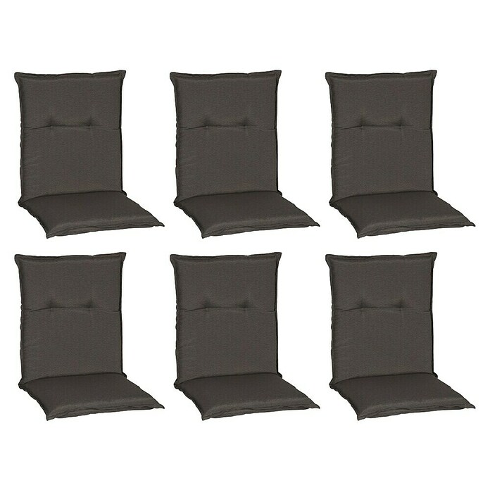 beo Gartenmöbel-Auflage Trier (Niederlehner, 6 Stk., L x B x H: 98 x 46 x 8 cm, 60% Baumwolle, 40% Polyester, Anthrazit) | BAUHAUS