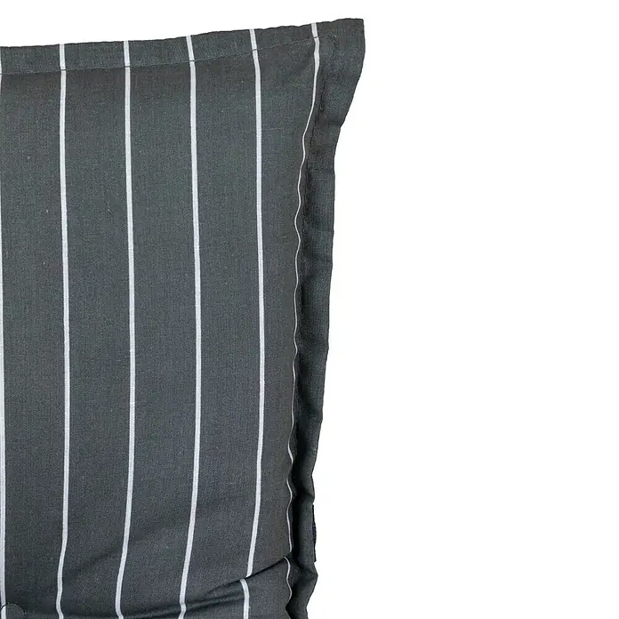 beo Gartenmöbel-Auflage Belm - Niederlehner, 2 Stk., L x B x H: 101 x 50 x 6 cm, Baumwolle, Polyester, Grau/Weiß - Detailaufnahme eines grau gestreiften Küchentuchs, das für Sauberkeit und Stil in der Küche sorgt.