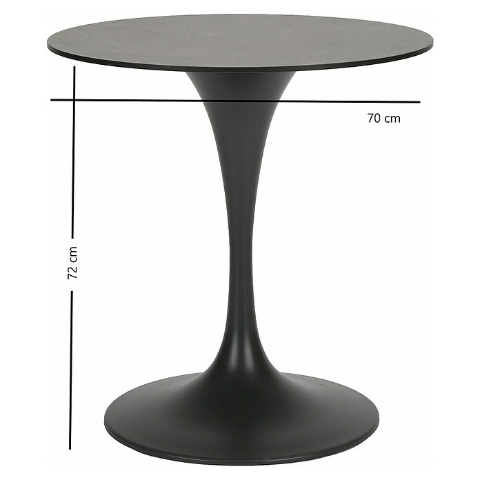 Acamp Gartentisch rund Tulip (Ø x H: 70 x 72 cm, HPL, Anthrazit) | BAUHAUS