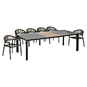 Acamp Gartenmöbel-Set Brooklyn/Woody (7 -tlg., Rope-Bespannung, Anthrazit/Grau) | BAUHAUS