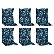 beo Gartenmöbel-Auflage Bunde (Niederlehner, 6 Stk., L x B x H: 101 x 50 x 6 cm, 50% Baumwolle/50% Polyester, Dunkelblau mit Blumen) | BAUHAUS