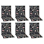 beo Gartenmöbel-Auflage Bregenz (Niederlehner, 6 Stk., L x B x H: 101 x 50 x 6 cm, 50% Polyester / 50% Baumwolle, Grau/Blumen) | BAUHAUS