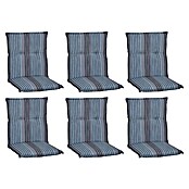 beo Gartenmöbel-Auflage Tissa (Niederlehner, 6 Stk., L x B x H: 98 x 46 x 8 cm, Baumwolle, Polyester, Grau-blau gestreift) | BAUHAUS