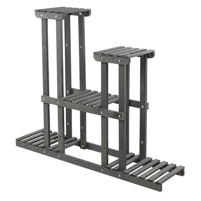Proregal Holzregal Blumenständer FLORANGE - Anzahl Böden: 5 Stk., Schrauben, Grau