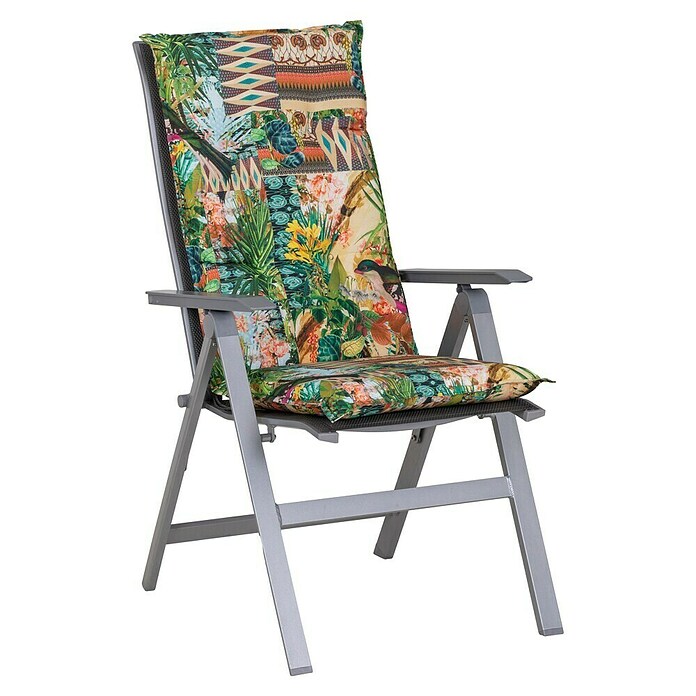 beo Gartenmöbel-Auflage Texas (Hochlehner, 4 Stk., L x B x H: 118 x 46 x 8 cm, 50% Baumwolle, 50% Polyester, Grün/Gelb/Schwarz) | BAUHAUS