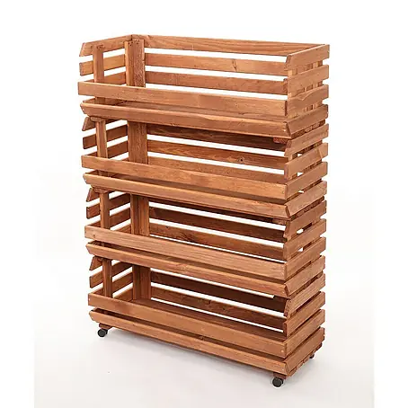 Proregal  Holzregal Gemüseregal VeggieRoll mit Rollen