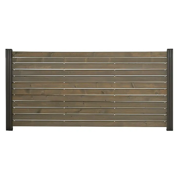 GartenLand Steckzaun-Element Holz Zaun Craftwood Ohne Pfosten Ohne Abschlussleiste - B x H: 180 x 87 cm, Grau, Holz
