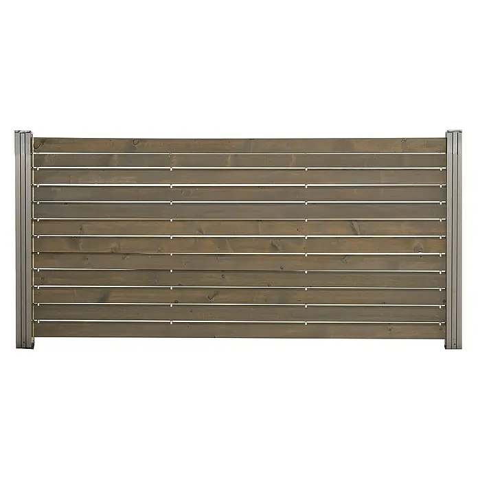 GartenLand Steckzaun-Element Holz Zaun Craftwood Ohne Pfosten Ohne Abschlussleiste - B x H: 180 x 87 cm, Grau, Holz