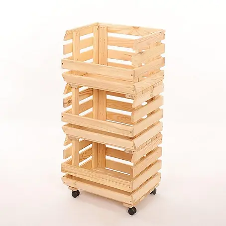 Proregal  Holzregal Gemüseregal VeggieRoll mit Rollen
