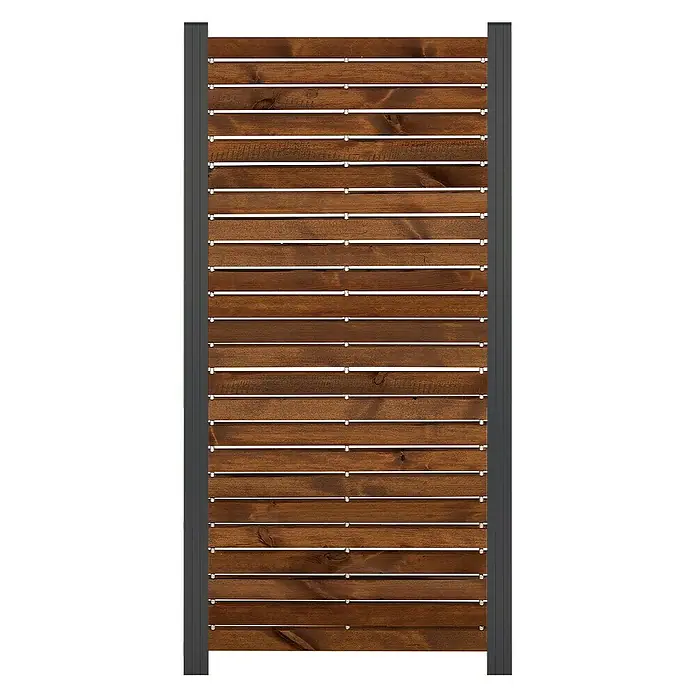 GartenLand Steckzaun-Element Holz Zaun Craftwood Ohne Pfosten Ohne Abschlussleiste - B x H: 81,5 x 180 cm, Braun, Holz