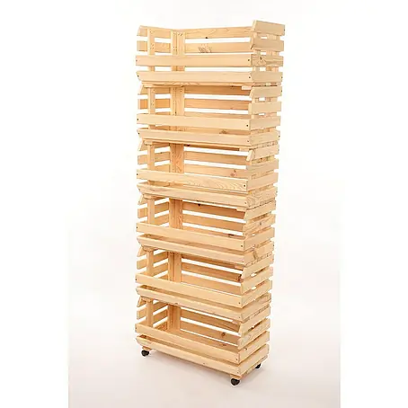 Proregal  Holzregal Gemüseregal VeggieRoll mit Rollen