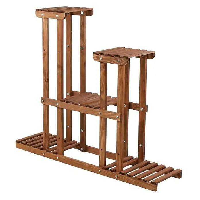 Proregal Holzregal Blumenständer FLORANGE - Anzahl Böden: 5 Stk., Schrauben, Braun