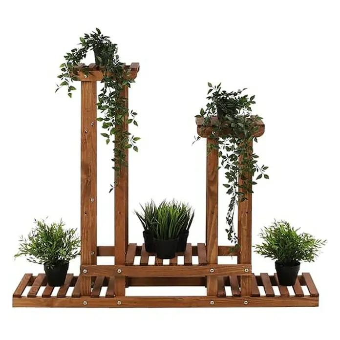 Proregal Holzregal Blumenständer FLORANGE - Anzahl Böden: 5 Stk., Schrauben, Braun