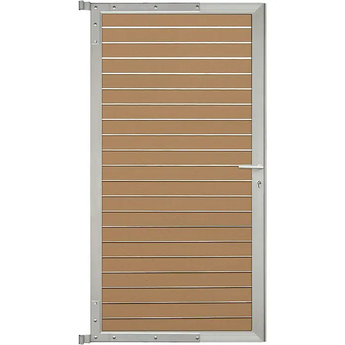GartenLand Zauntor WPC Zaun Tor Stockholm - 90 x 175 cm, Karamellbraun, Verbundwerkstoff