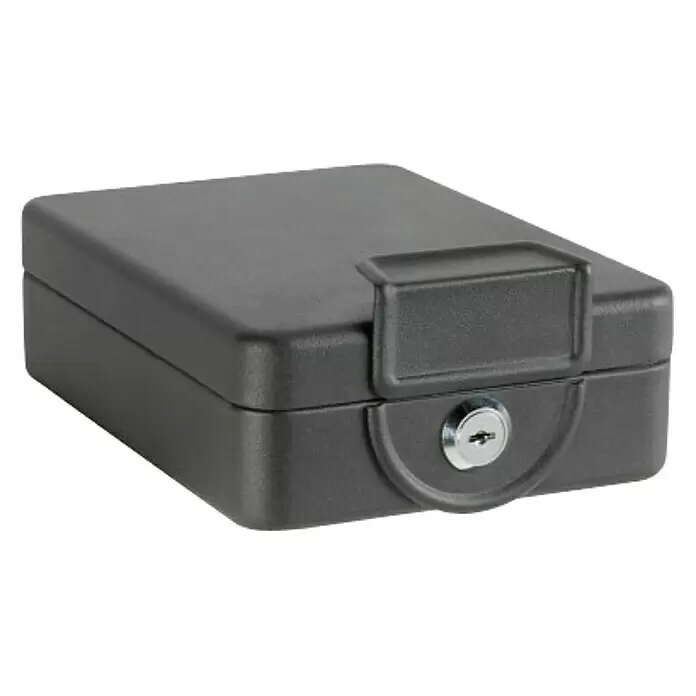 Arregui Caja de caudales Private C-9427 - L x An x Al: 20,3 x 15 x 6,5 cm, Negro - Caja de seguridad rectangular gris oscuro con cerradura de llave.