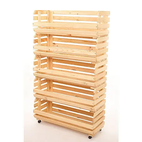 Proregal  Holzregal Gemüseregal VeggieRoll mit Rollen