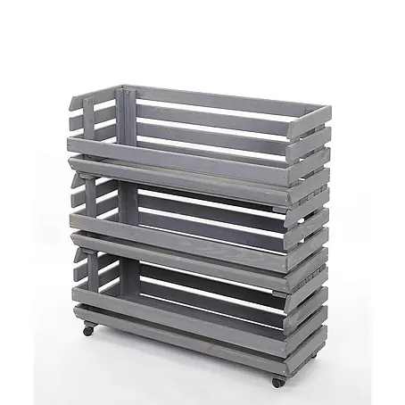 Proregal  Holzregal Gemüseregal VeggieRoll mit Rollen