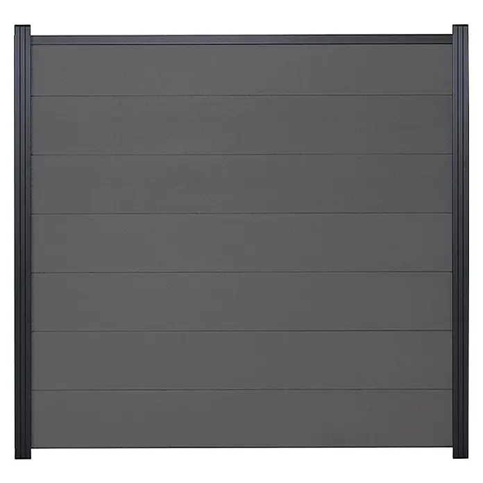 GartenLand Steckzaun-Element WPC Zaun Ameland Ohne Pfosten Ohne Abschlussleiste - B x H: 180 x 180 cm, Schiefergrau, Verbundwerkstoff