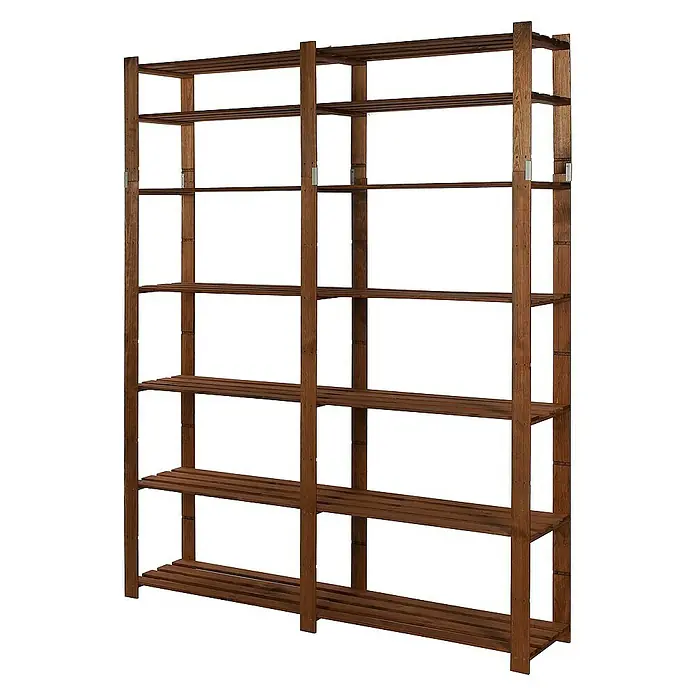 Proregal Holzregal PINEPEAK - H x B x T: 220 x 170 x 38 cm, Anzahl Böden: 7 Stk., Schrauben, Braun
